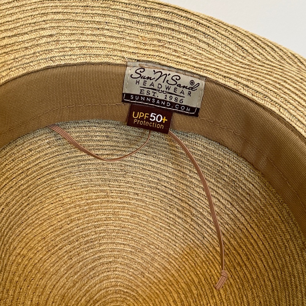Straw beach hat w/ bow ribbon - Picture 5 of 5